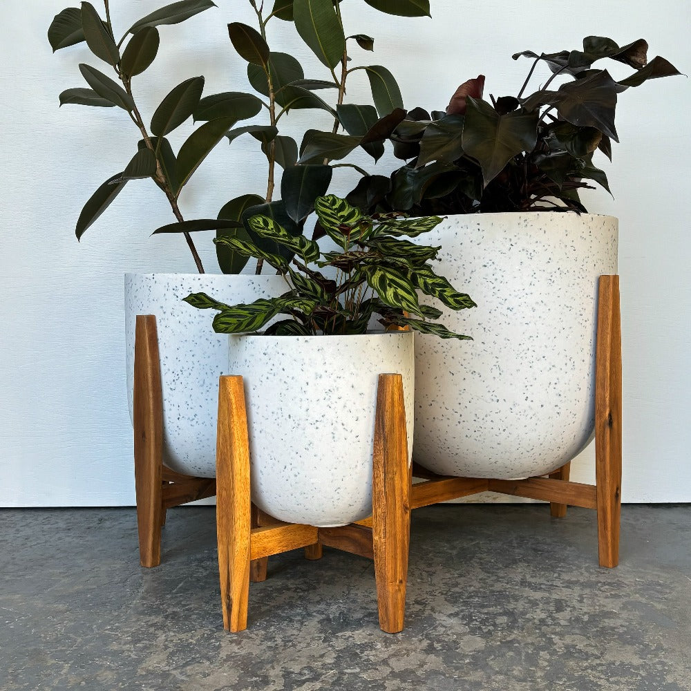 mid century plant pot stand Mid Century Planter Stand - Light Timber by Toast & Honey Studio