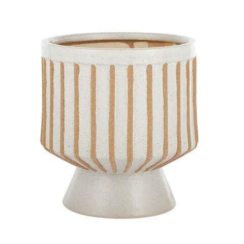 Beaker Ceramic Pot - White/Sand - Toast and honey studio