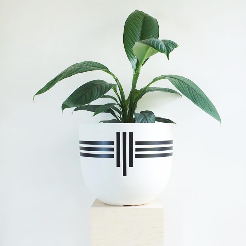 black and white striped plant pot Deco Stripe Planter