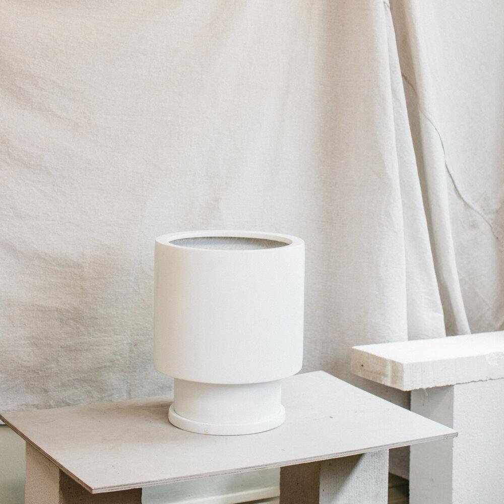 Low Tower Planter - White by the Plant Society x Capra Designs - Toast and honey studio