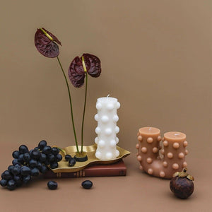 Polka Chunky Candle - White - Toast and honey studio