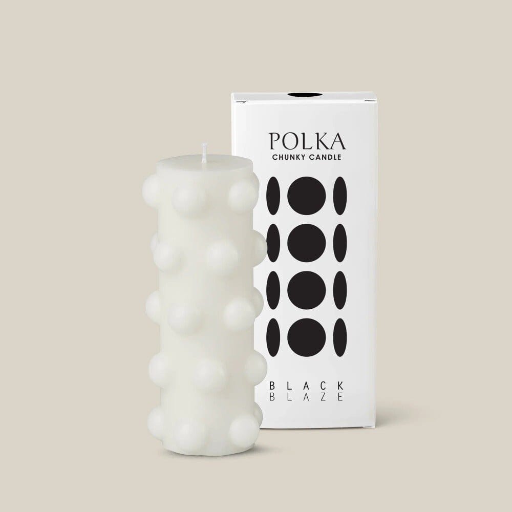 Polka Chunky Candle - White - Toast and honey studio