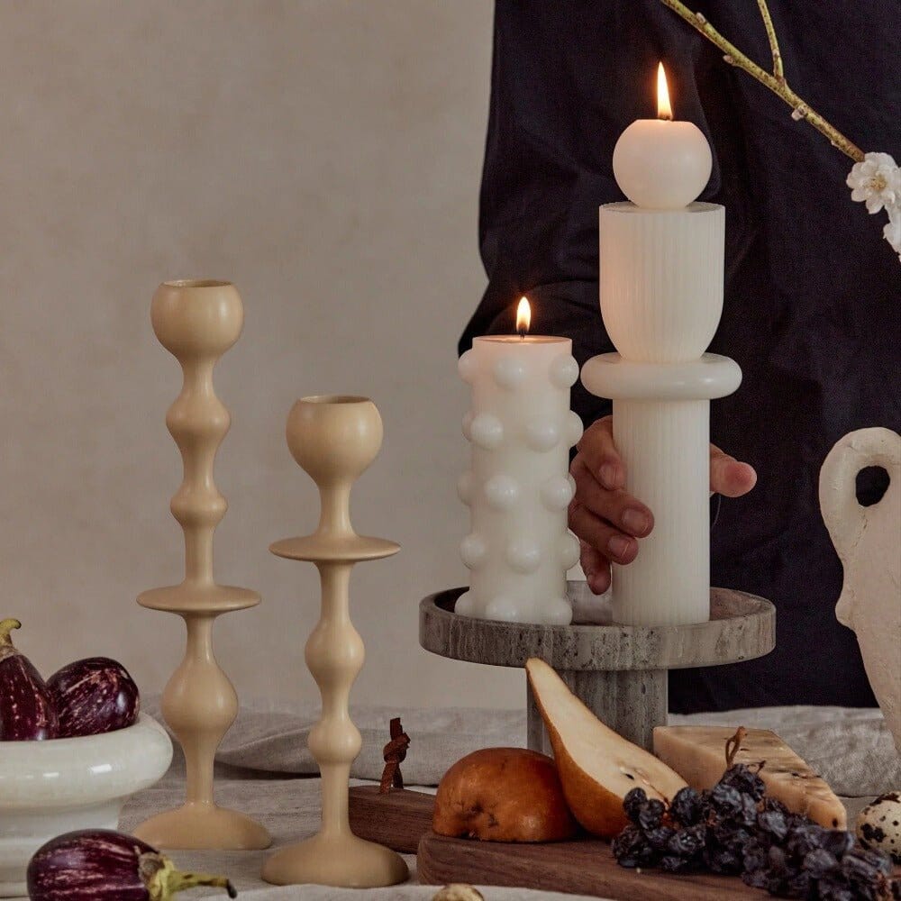 Polka Chunky Candle - White - Toast and honey studio