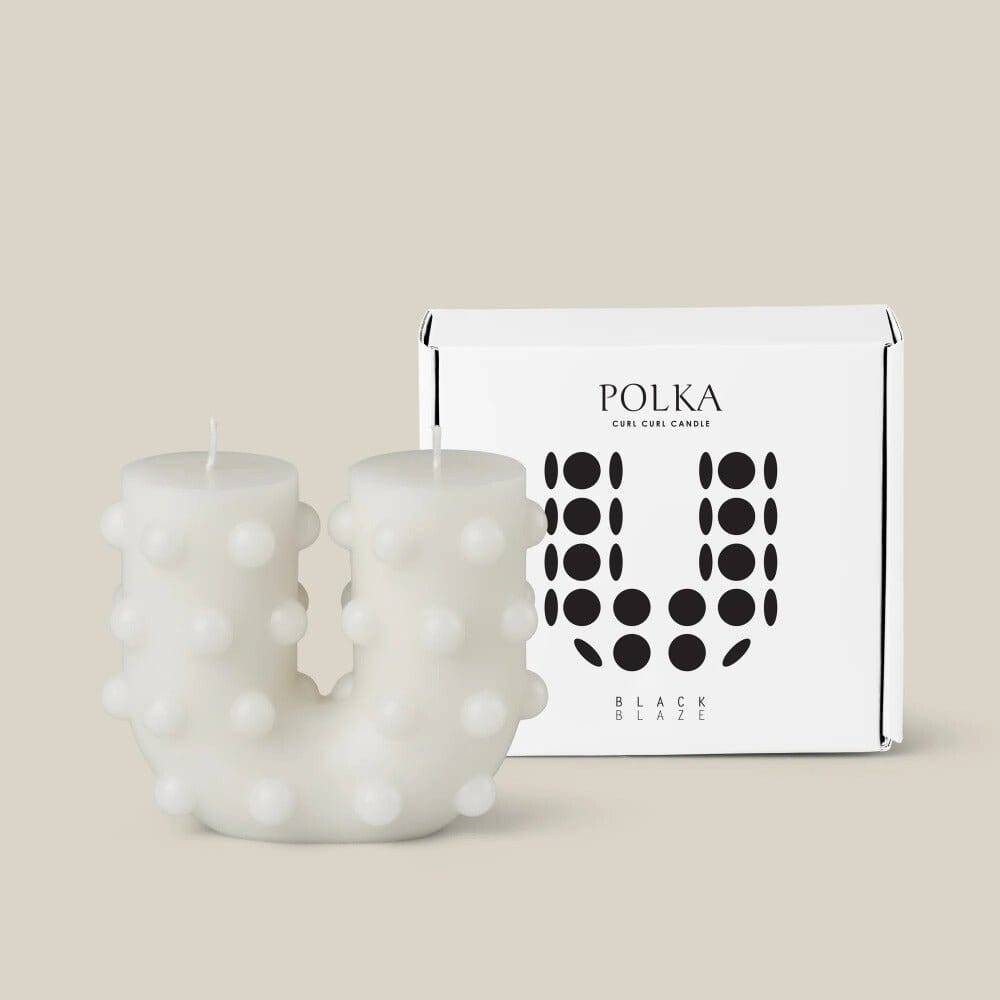Polka Curl Curl Candle - White - Toast and honey studio
