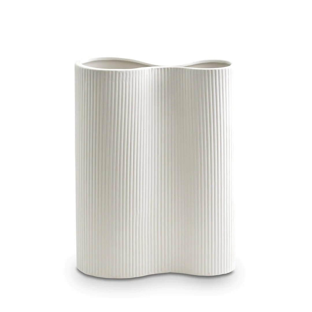 Ribbed Infinity Vase - Snow - Toast and honey studio