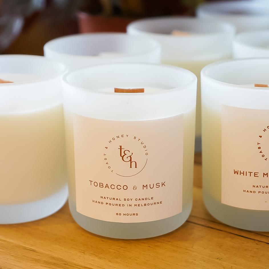 Tobacco & Musk Candle by Toast & Honey Studio - Toast and honey studio