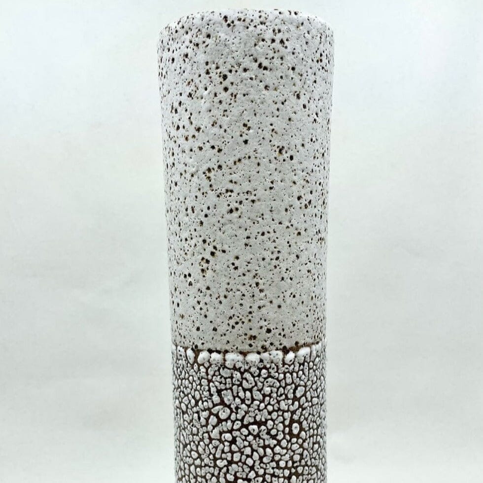 White Crackle Tube Vase Short - Toast and honey studio