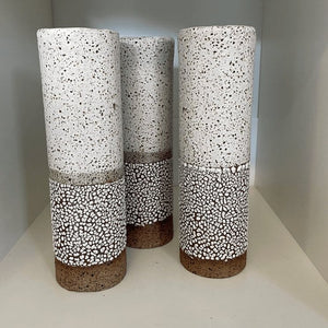 White Crackle Tube Vase Tall - Toast and honey studio