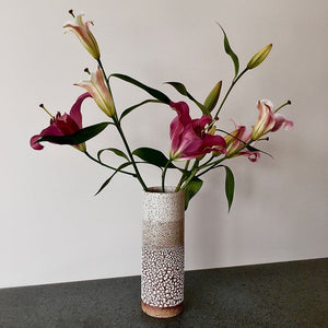 XL Tube Vase with Crackle Glaze - Toast and honey studio
